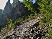 20 Dopo mezz'ora circa il sentiero dal bosco entra  a salire il lungo ghiaione della Val Gerona 